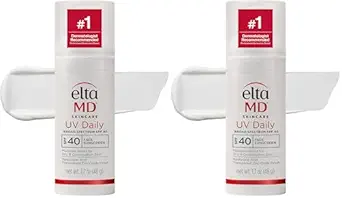 EltaMD UV Daily SPF 40 Face Sunscreen Moisturizer with Zinc Oxide, Daily Face Moisturizer with SPF, Sunscreen, For Dry Skin 1.7 oz Pump (Pack of 2)