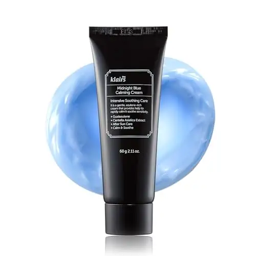 DearKlairs Midnight Blue Calming Cream | Face Moisturizer for Redness Relief, Guaiazulene, EGF & Ceramide, Non-Greasy Post-Treatment Recovery, Korean Vegan Skincare for Sensitive Skin, 2.11 oz